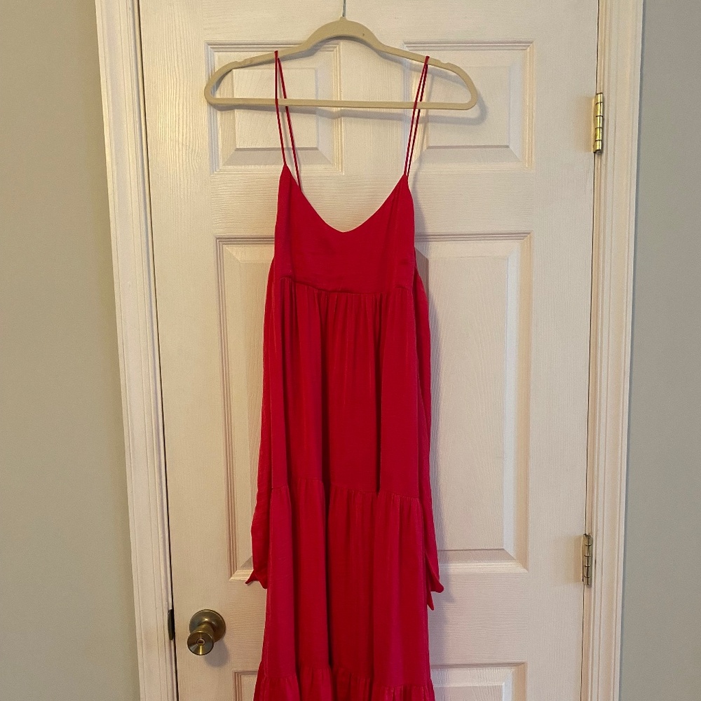 Bright pink maxi dress